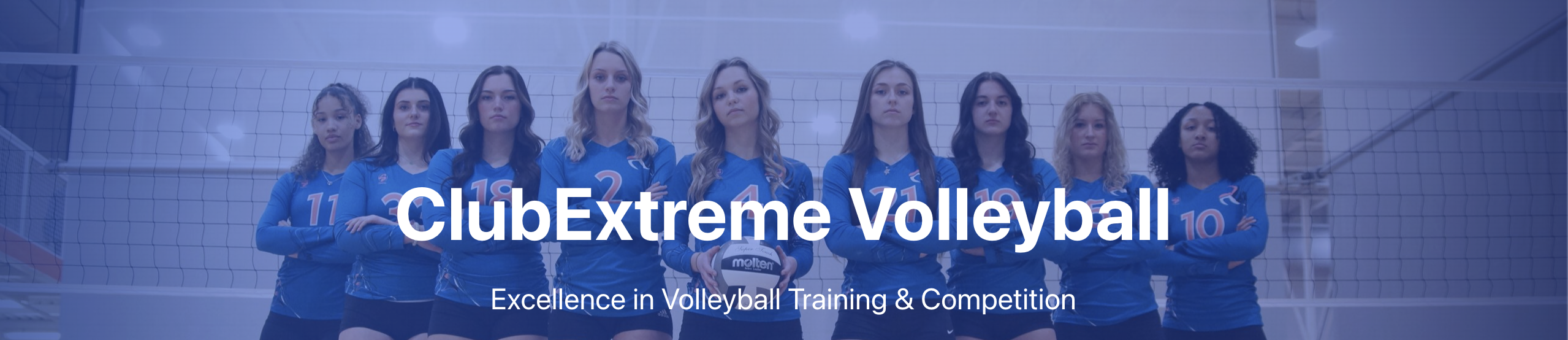 Club Extreme Volleyball website with team profiles and event calendar